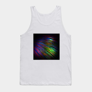 Many narrow blue wires or stripes. Print. Tank Top